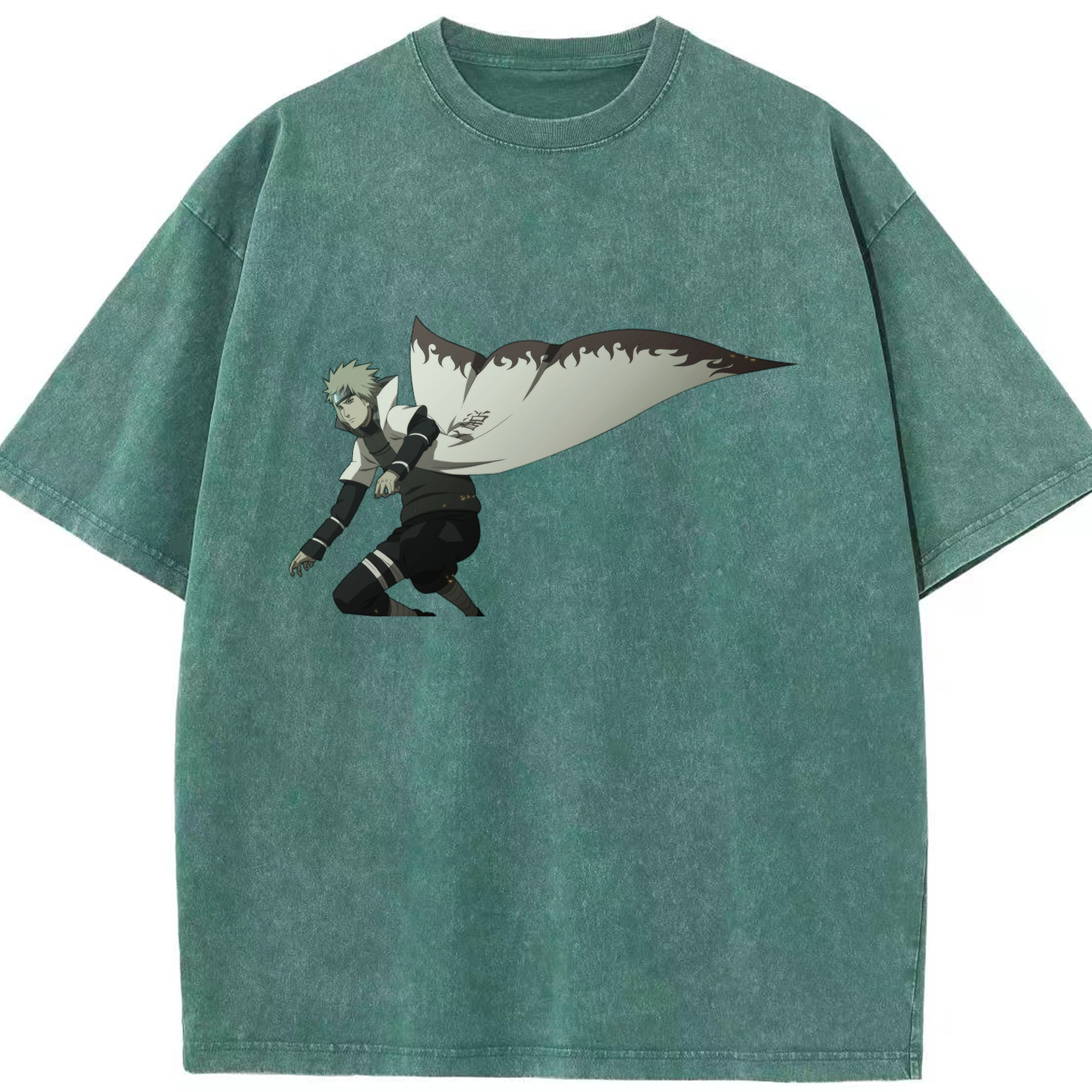 （画像用） NARUTO -ナルト- 波風 ミナト Namikaze Minato 綿100% ヴィンテージ風 半袖Tシャツ（フロントプリント）
